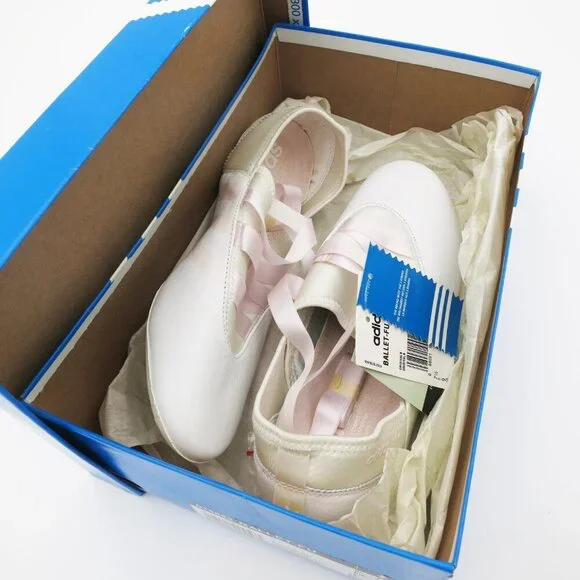 RARE Adidas Ballet Fu Low White Light Pink Ribbon Size 9 2012 - Picture 14 of 15